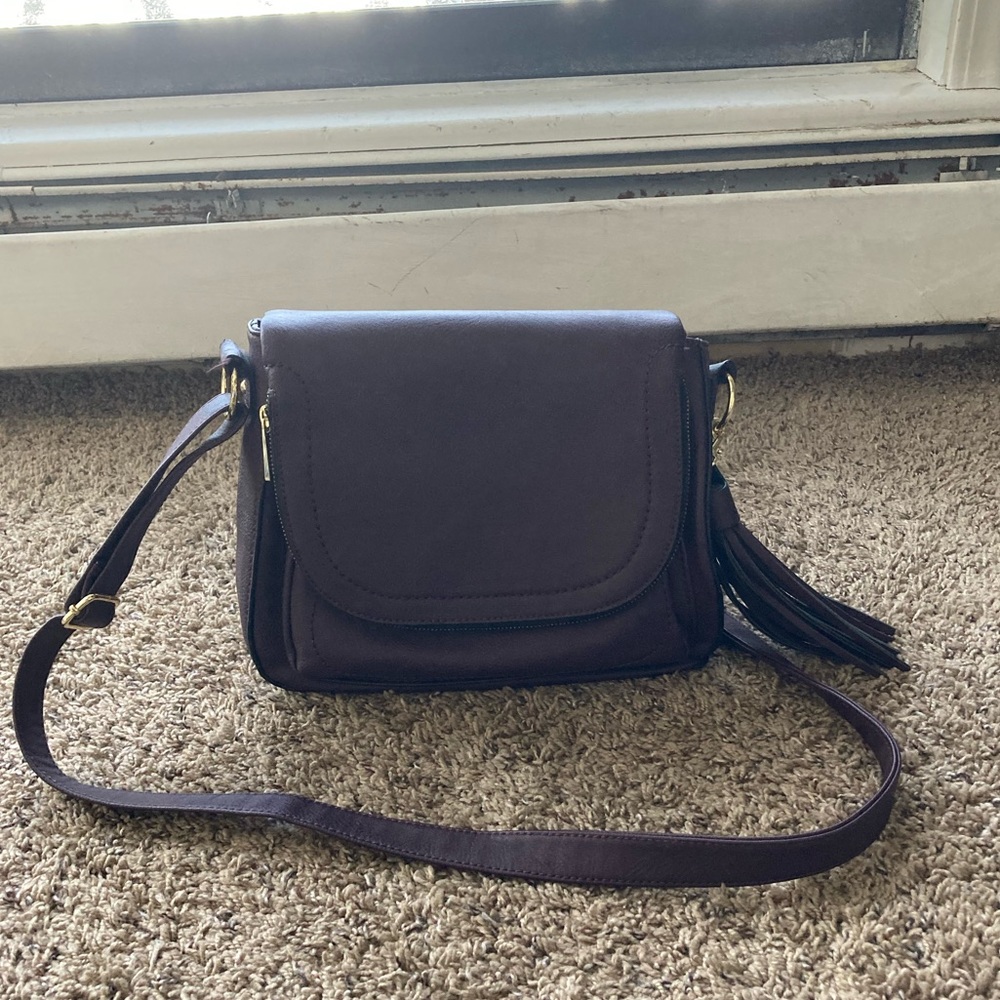 A+ leather purple bag